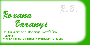 roxana baranyi business card